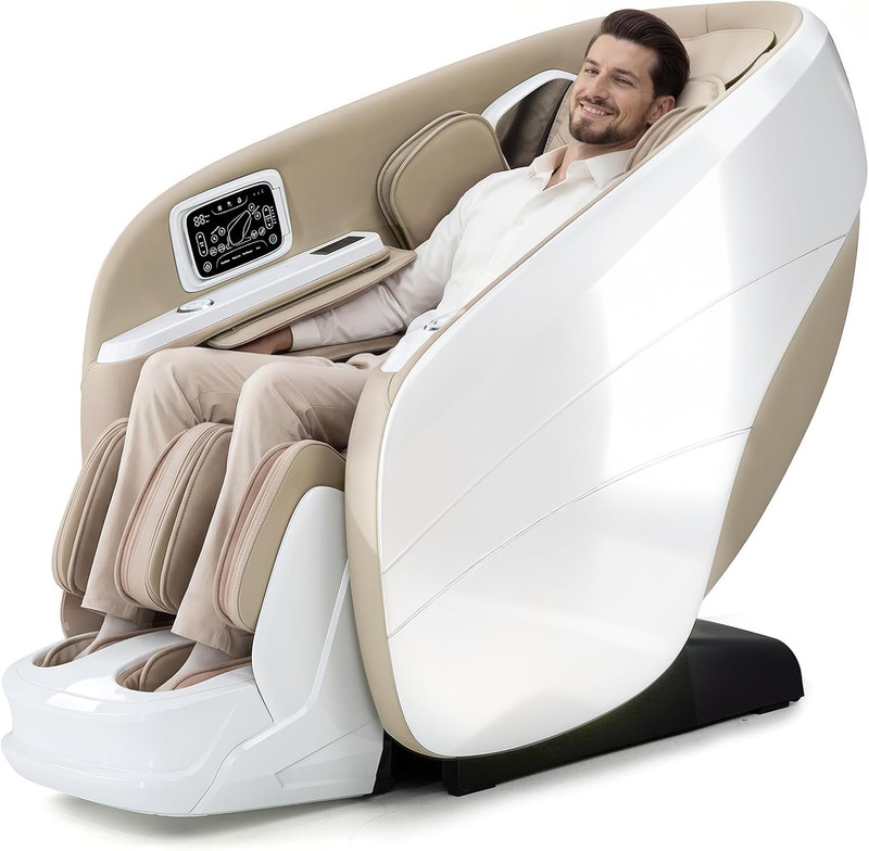 4D Full Body Massage Chair, Zero Gravity, 34 Airbags, AI Control, Beige