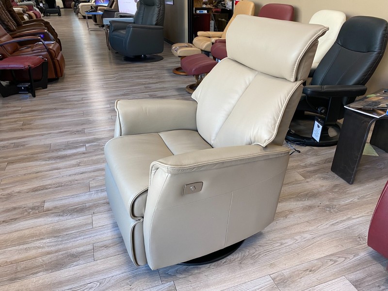 IMG Boss RML287 Medium Power Relaxer Recliner Chair T414 Pebble Leather + Lumbar gallery
