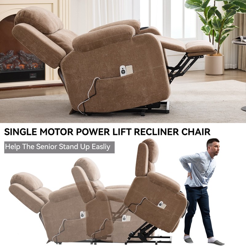 350 lbs Power Lift Recliner Chair w/ 8-Point Vibration Massage & Heat Heavy Duty gallery