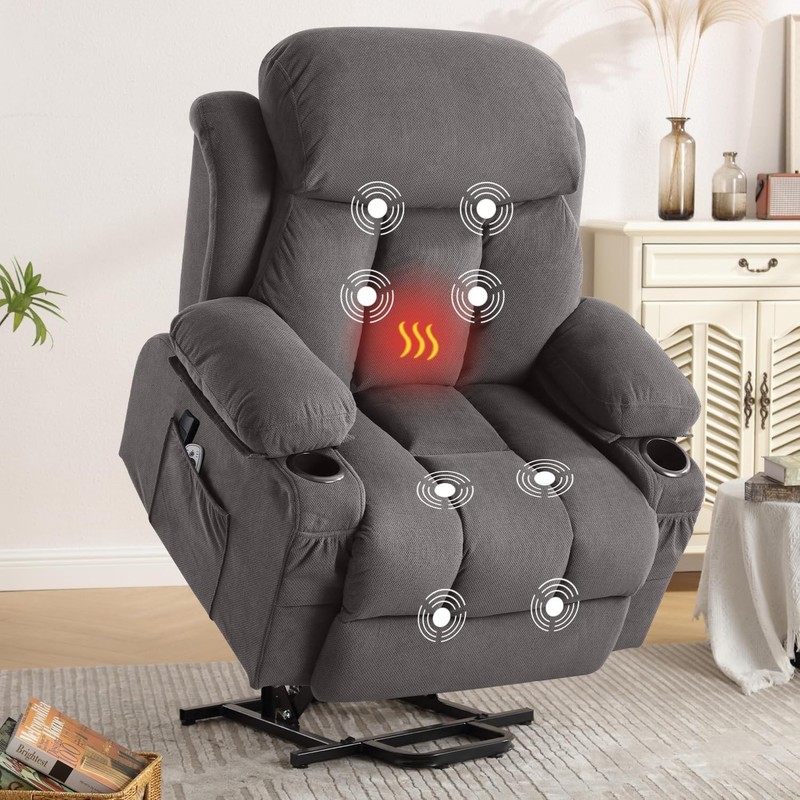 Power Lift Recliner Chair for Elderly with Vibration Massage and Lumbar Heating