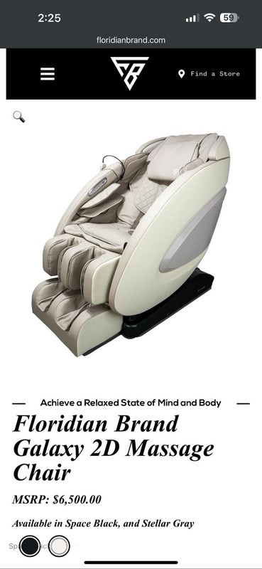FLORIDIAN BRAND GALAXY 2D MASSAGE CHAIR