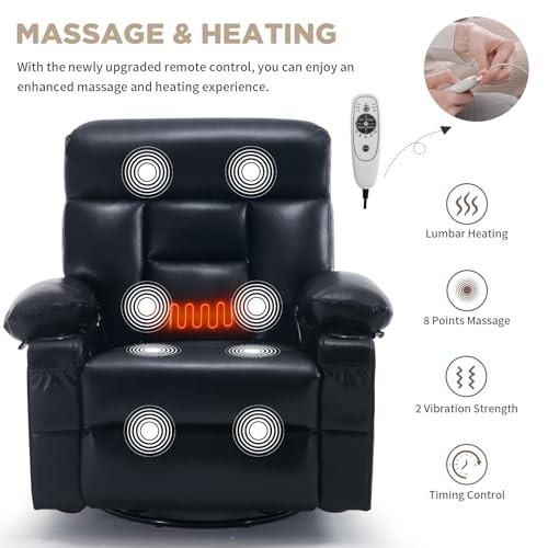Rocker Recliner Chair with Heat and Massage, Wide Seat Heated Massaging gallery