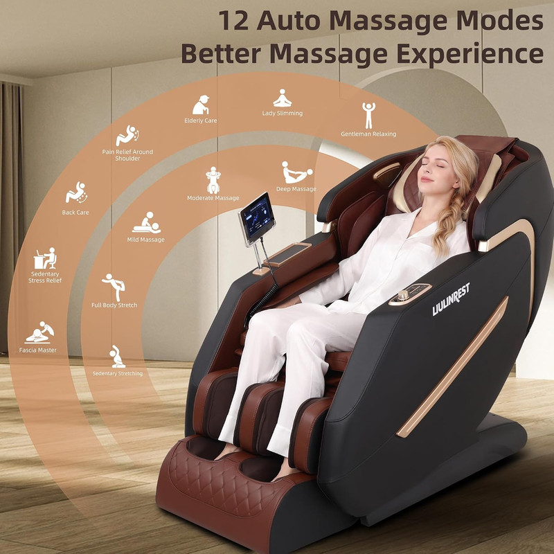 Buy Confidence with Full Body Massage Chair AI Voice control SL Track Recliner gallery
