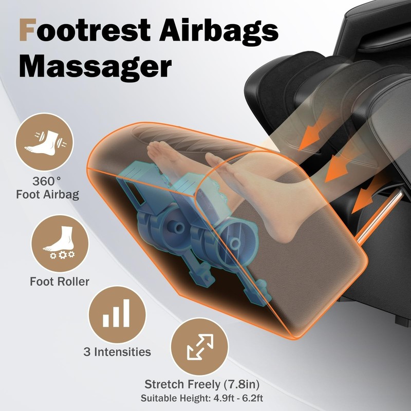 Culanta Full Body Massage Chair, Zero Gravity SL-Track Shiatsu Recliner gallery