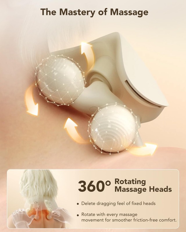 SKG HS500 Cordless Neck & Shoulder Massager - Deep Tissue Shiatsu with Heat gallery