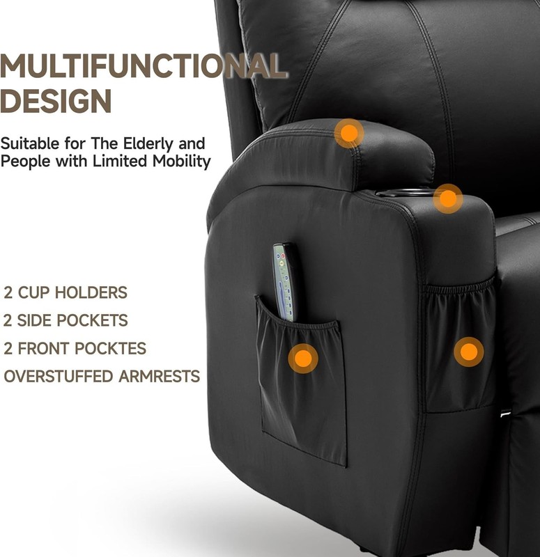 Recliner Chair, Rocking Chair with Massage and Heat, 360° Swivel Recliner Chairs gallery