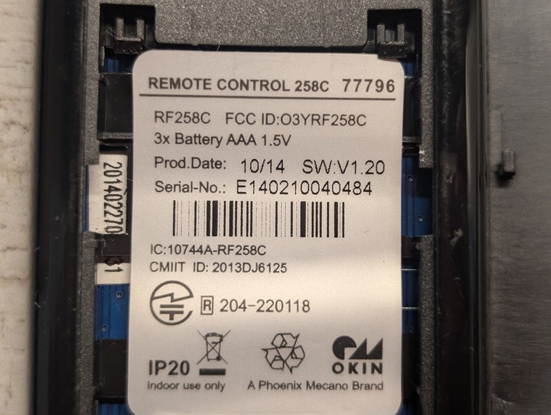 OEM BodyLogic Lifestyle Base RF258C Remote Control ONLY for Massage Chair gallery