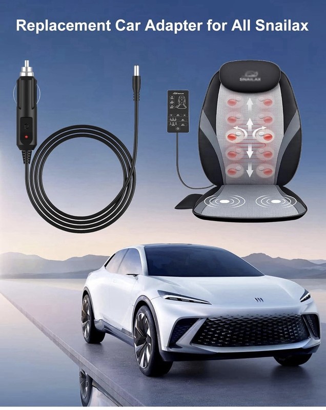 Replacement Car Adapter For All Snailax Car Massage Chair, New In Sealed Box gallery