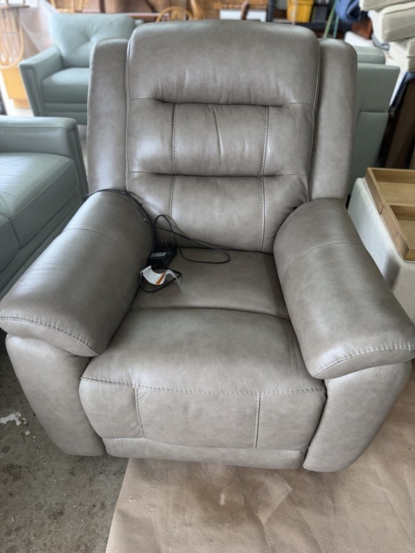 Gray Faux Leather Electric Massage Chair Solid Pattern Greenguard Gold Certified