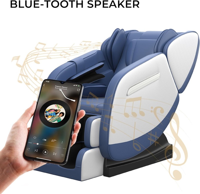8 Fixed Shiatsu Zero Gravity Massage Roller Chair With Heater and Bluetooth gallery