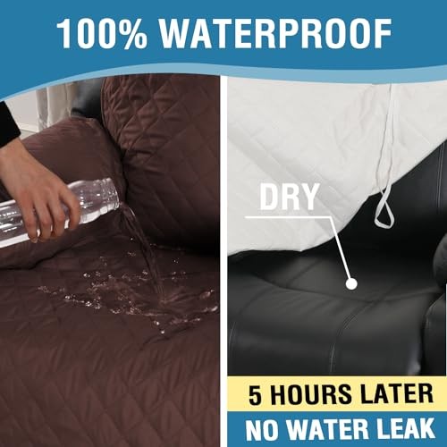 100% Waterproof Power Lift Recliner Chair Cover Non Slip Electric Power Brown gallery