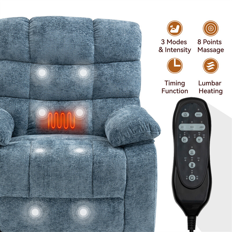 Lift Recliner Chair Heat Massage Dual Motor Infinite Position Up to 350 LBS gallery