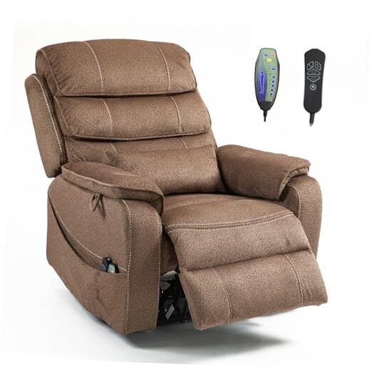 Power Lift Recliner Chair for Adults Elderly, Dual Motor Infinite Brown