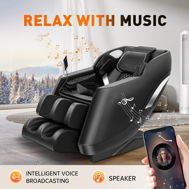 Ultimate Full Body Massage Chair with Zero Gravity & Bluetooth Music gallery