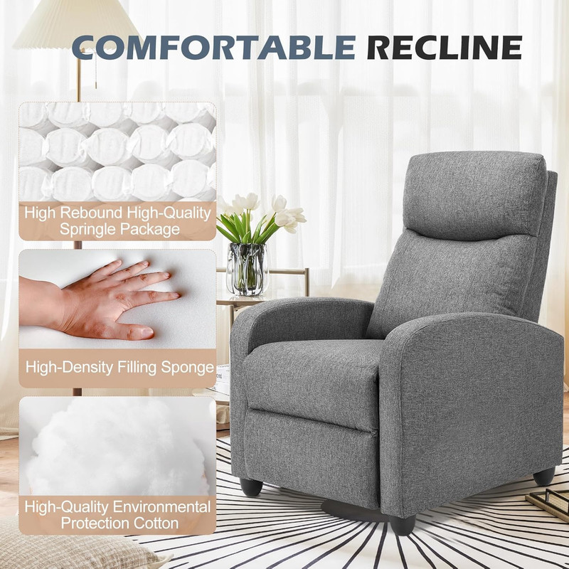 Massage Recliner Chair for Adults, Adjustable Home Theater Seating with Lumbar S gallery