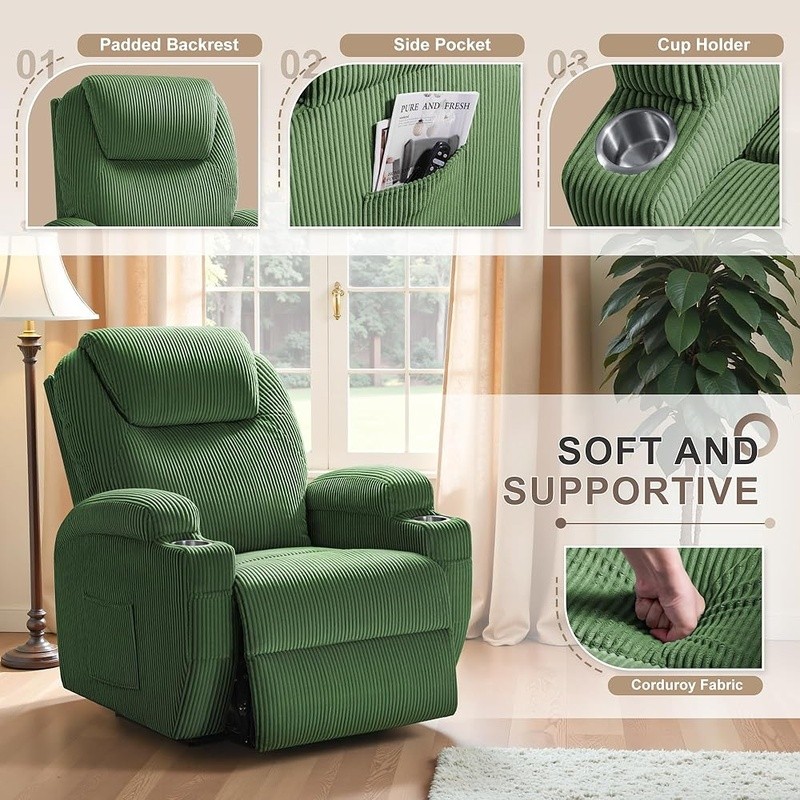 Power Lift Recliner Chair W/ Vibration Massage & Storage Pockets Elderly Comfort gallery