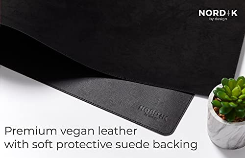 Nordik Vegan Leather Desk Mat Pad Cable Organizer 35x17in Pebble Black Mouse Mat gallery