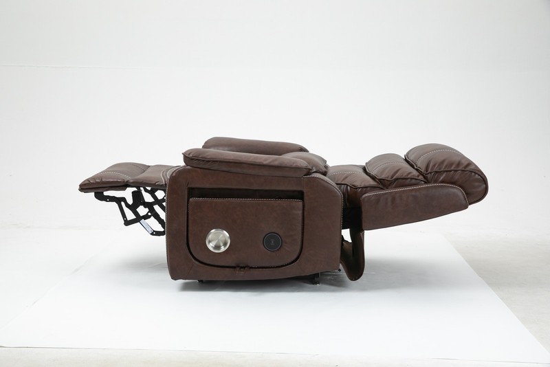 Power Lift Recliner w/Massage Heating, Brown Leather Lounge Sofa for Elderly 180 gallery