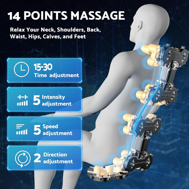 Massage Chair, Zero Gravity Full Body Massage Chair, Shiatsu Recliner with 14 Ma gallery