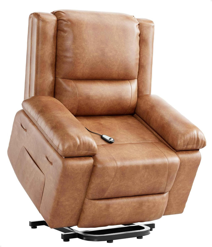 Power Lift Recliner Chair - Heat and Massage, Adjustable Back and Legs, PU Leath
