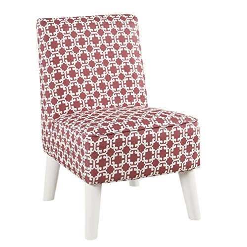 Youth Modern Armless Slipper Chair Pink and White Lattice gallery