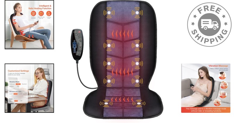 Quiet and Comfortable Massage Cushion for Office Chairs with Adjustable Heat gallery