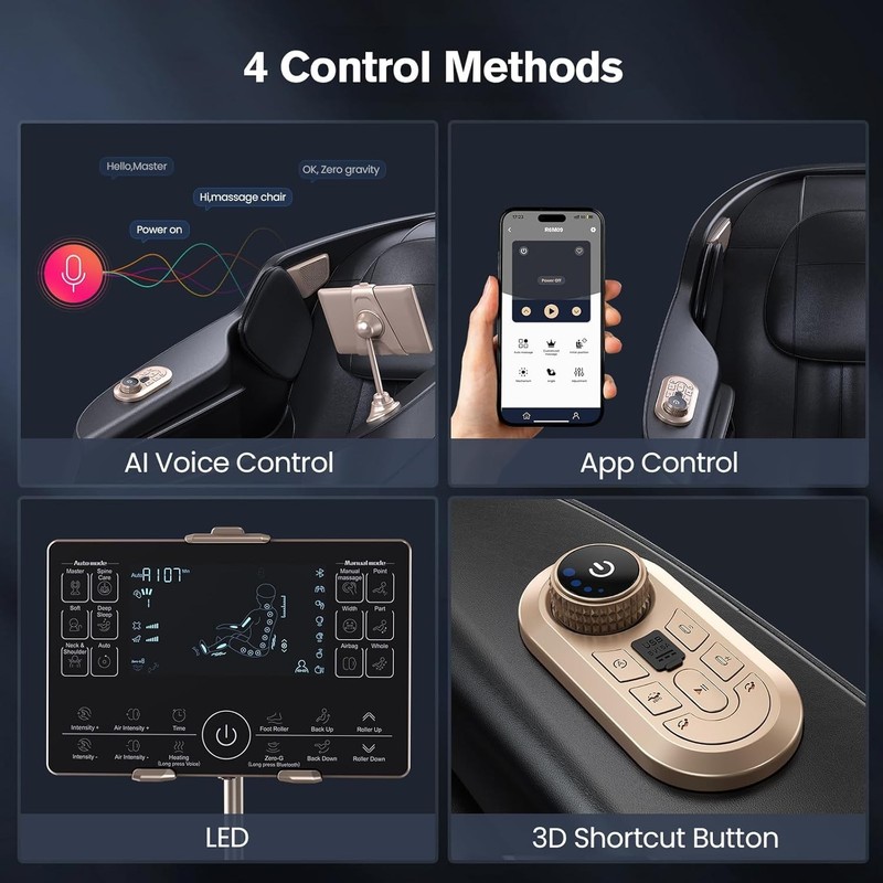 Full Body 4D Zero Gravity Massage Chair Recliner SL Track,AI Voice Control,Heat gallery
