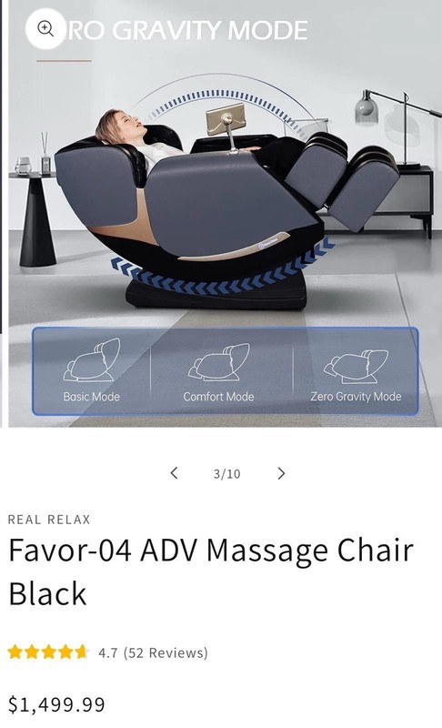 Real Relax Favor-04 ADV Massage Chair Black Zero Gravity Heated Bluetooth LCD gallery