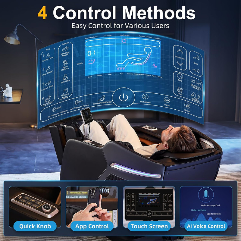 Luxury 4D Full Body Massage Chair with Calf Kneading, Zero Gravity Sl-Track Shia gallery