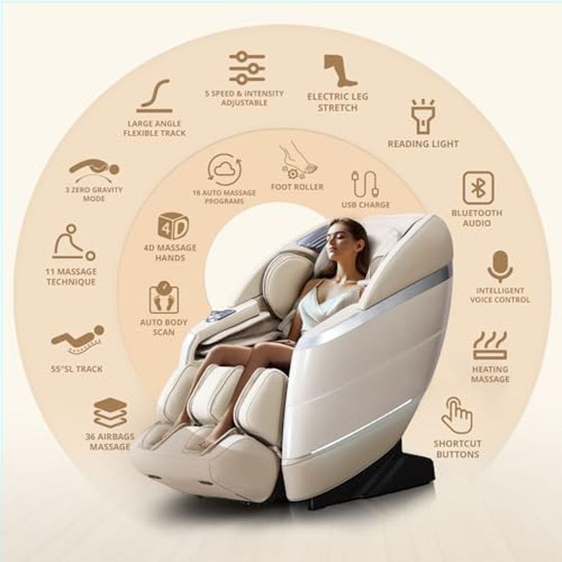 4D Full Body Massage Chair with Zero Gravity, 18 Modes & Yoga Stretch gallery