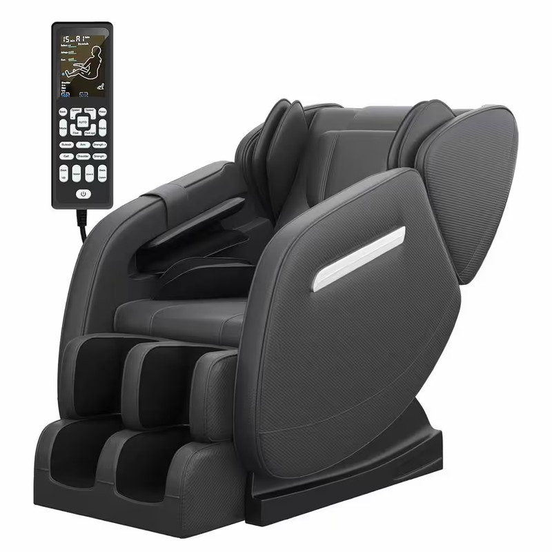 Favor-Mm350 Black Recliner W/ Zero Gravity Full Body Air Pressure Bluetooth H...