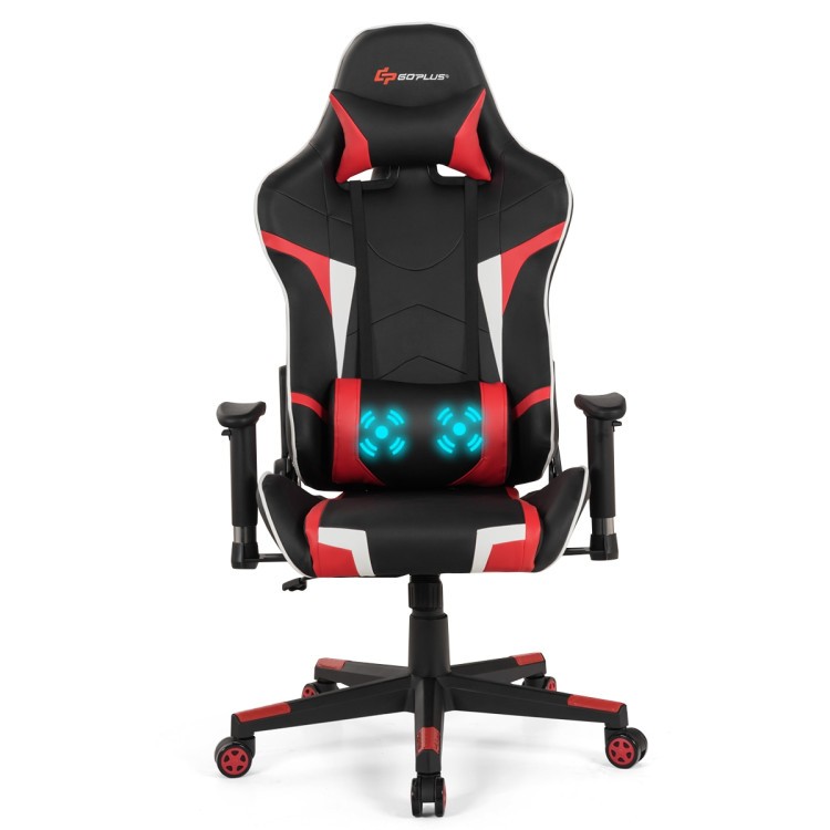 Reclining Massage Gaming Chair with Lumbar Support and 360° Swivel gallery