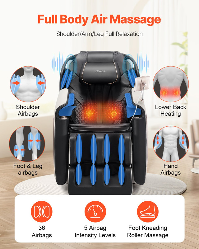 Massage Chair Full Body Zero Gravity Recliner with Sl-Track & 36 Airbags
