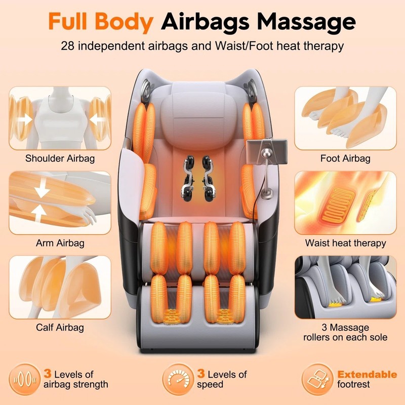 Full Body 4D Zero Gravity Massage Chair Recliner SL Track,AI Voice,Air Bags,Heat gallery