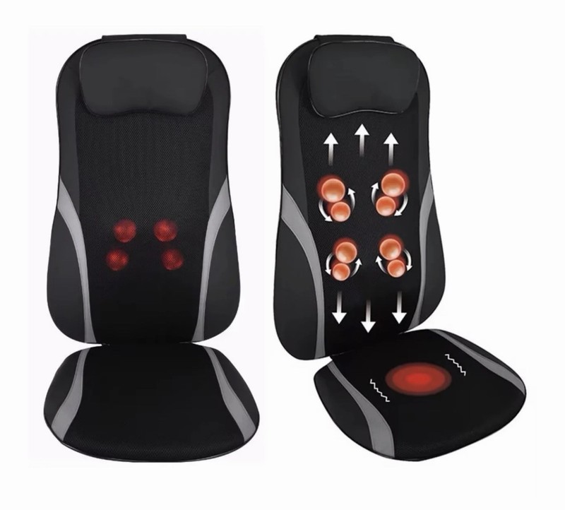 JuvaSeat Heated Shiatsu Red Light Therapy Massage Chair Pad Rolling Vibration gallery