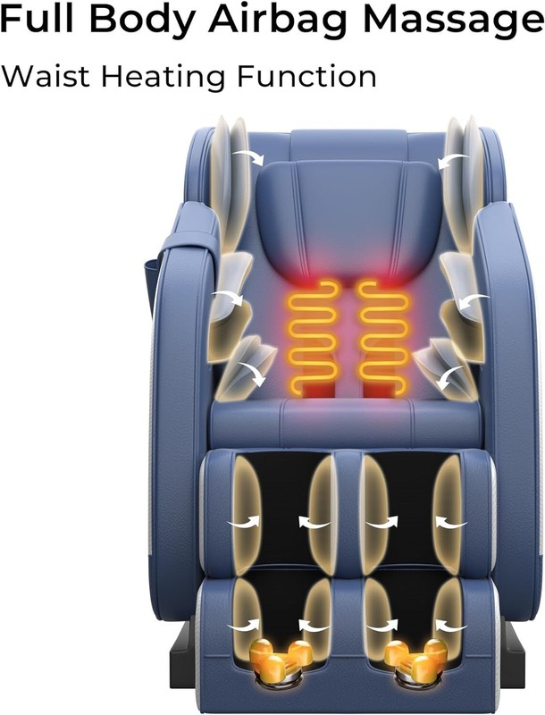 8 Fixed Shiatsu Zero Gravity Massage Roller Chair With Heater and Bluetooth gallery