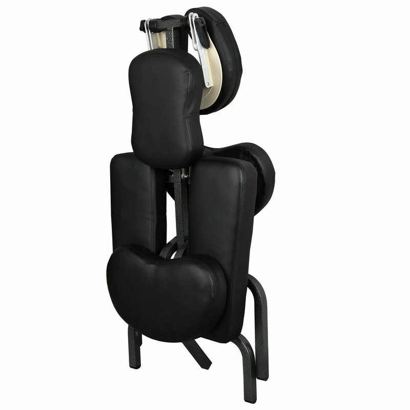 Portable Massage Chair Leather Pad Travel Massage Tattoo Spa Chair, Black gallery
