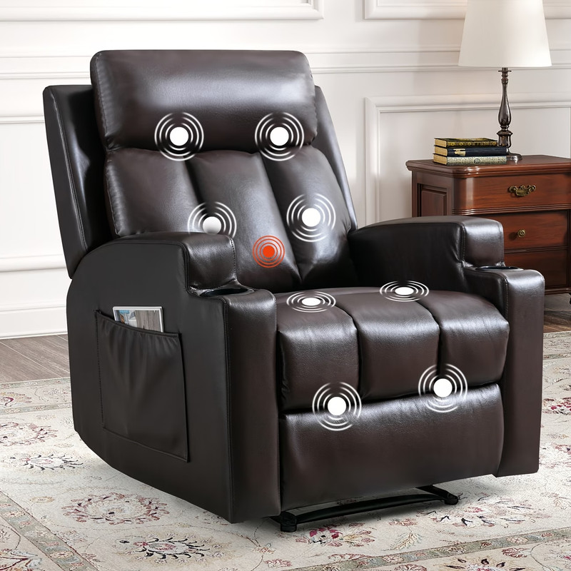 Modern Manual Massage Recliner with Heating Function - Ultra-Breathable Fabric S