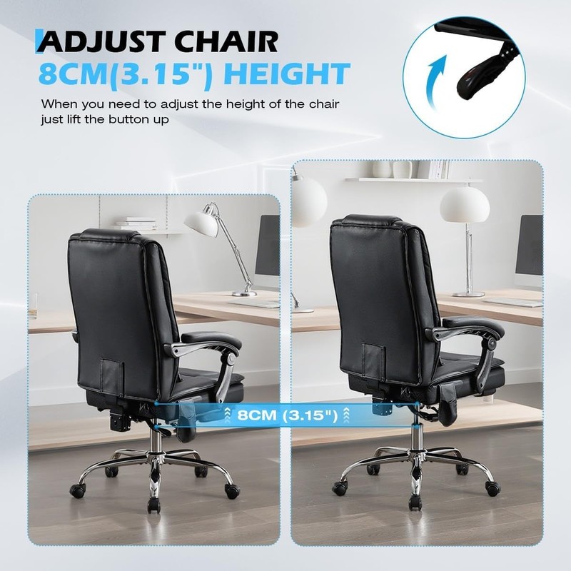 Massage Office Chair with Foot Rest,6 Points Vibration and Heat Ergonomic gallery