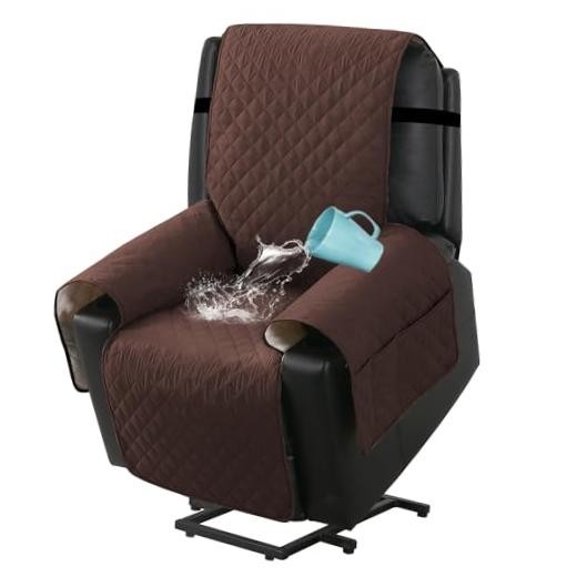 100% Waterproof Power Lift Recliner Chair Cover Non Slip Electric Power Brown gallery