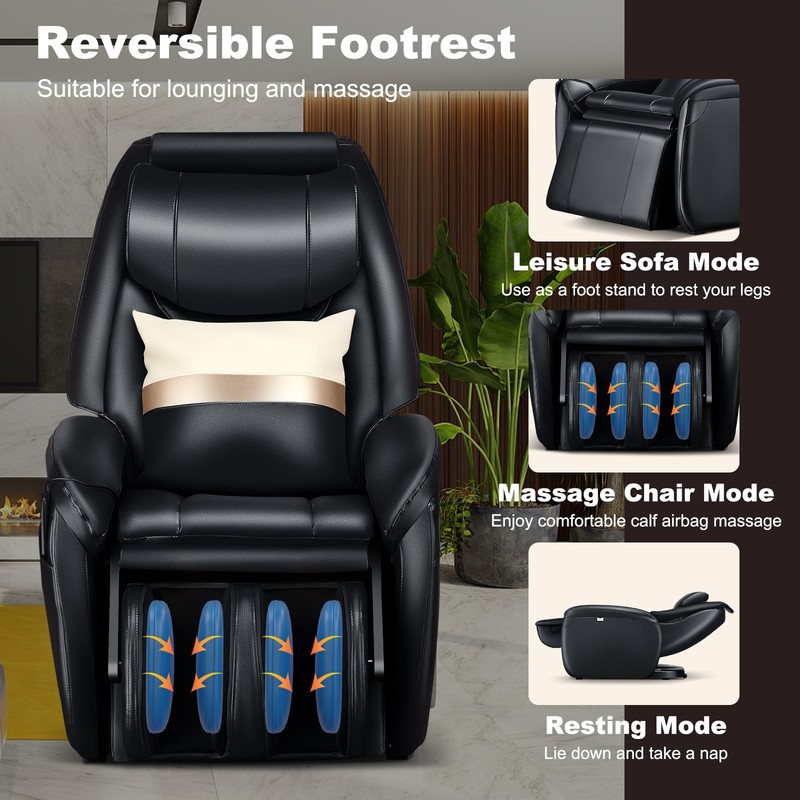 Full Body SL Track Zero Gravity Massage Chair w/ Pillow Reversible Footrest Heat gallery