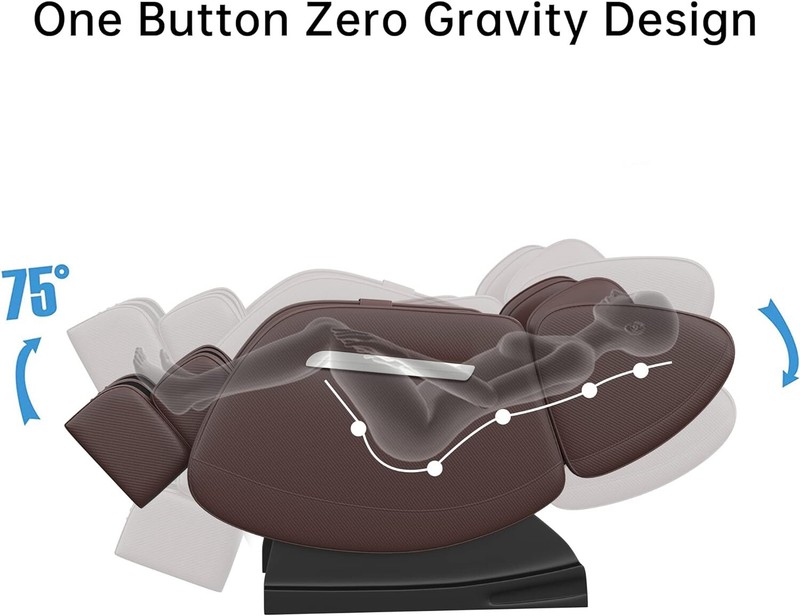 Brown Massage Chair 8 Fixed Shiatsu Roller Zer0 Gravity Mode Heater Bluetooth gallery