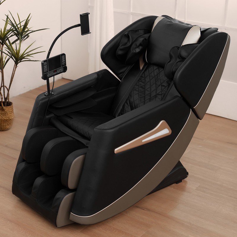 Full Body Massage Chair Black Zero Gravity Shiatsu Massage recliner w/5 Modes