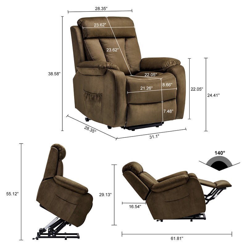 Electric Power Lift Recliner Chair Sofa for Elderly Livingroom w/ Remote Control gallery