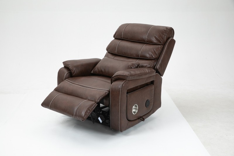 Power Lift Recliner Lounge Sofa w/Massage&Heat, Brown Leather Chair for Elderly gallery
