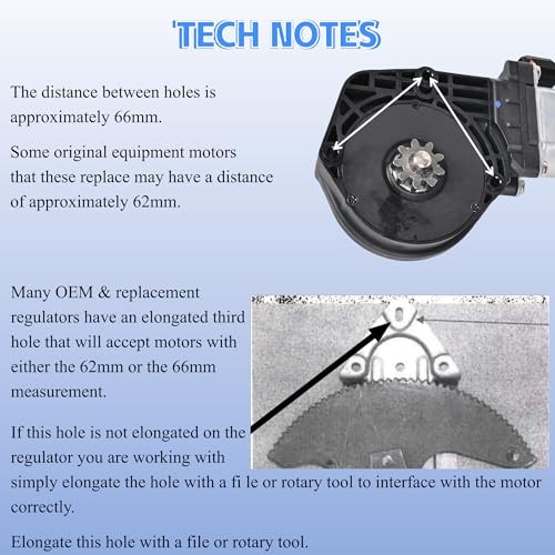 Window Motor Front Left Driver Side 742-250 Compatible with 1986-1996 left gallery