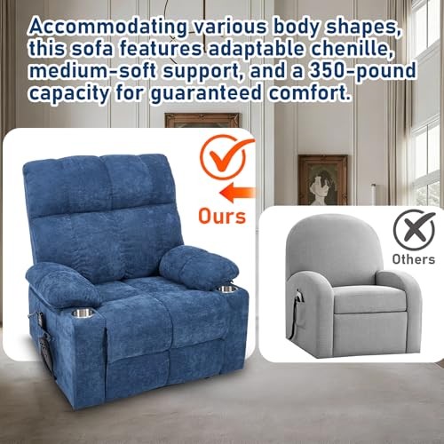 Oversized Recliner Electric Lift Chair, Power Lift Recliner for Big and Blue gallery