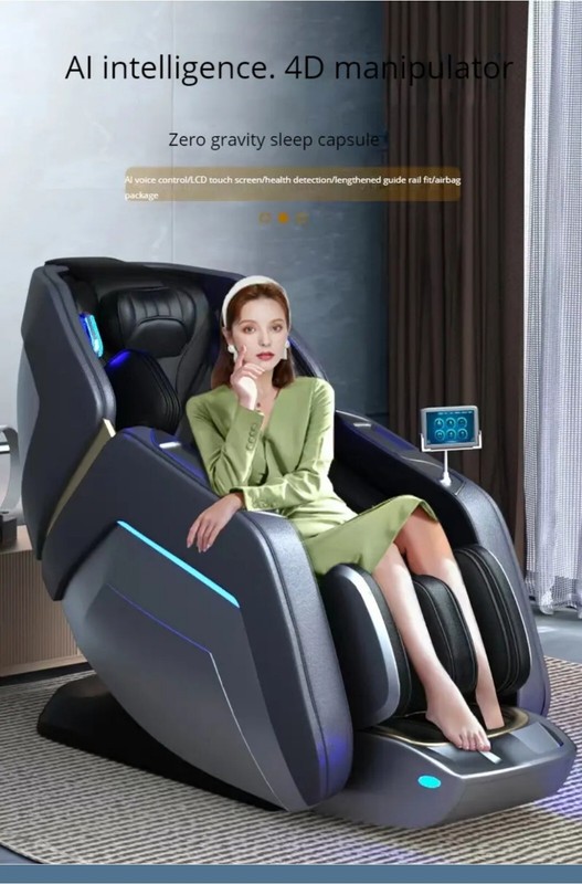 Luxury Full Body 4D Zero Gravity Massage Chair Heating Head Foot 180° SL Track