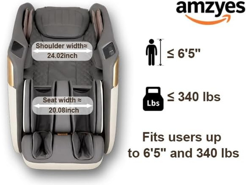 4D Full Body Massage Chair, Zero Gravity, 20 Modes, Bluetooth, Gray gallery