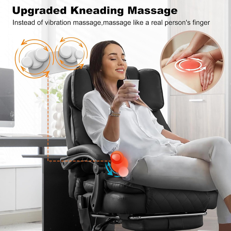 Kneading Massage Office Chair with Heated,90-135° Reclining Executive Office Cha gallery
